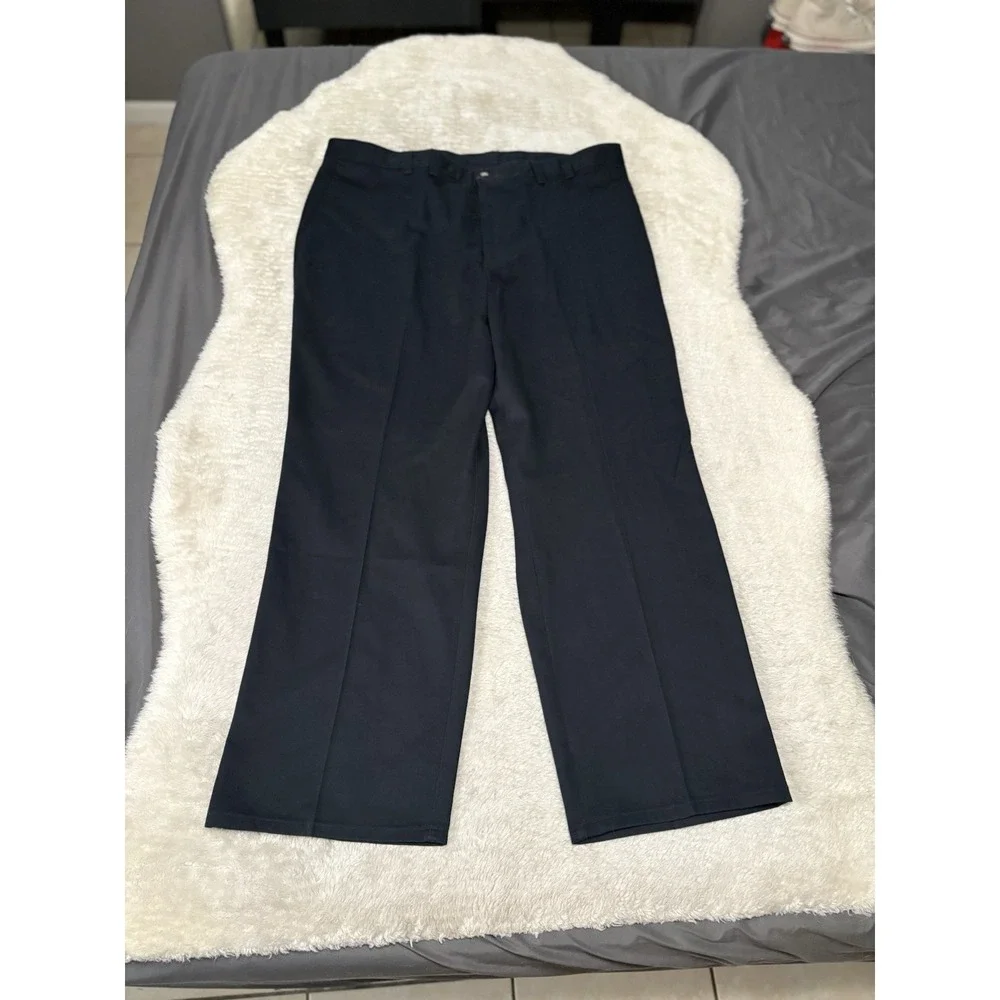 New Haggar Clothing Mens Navy Blue Straight‎ Chino Pants Size 40x29